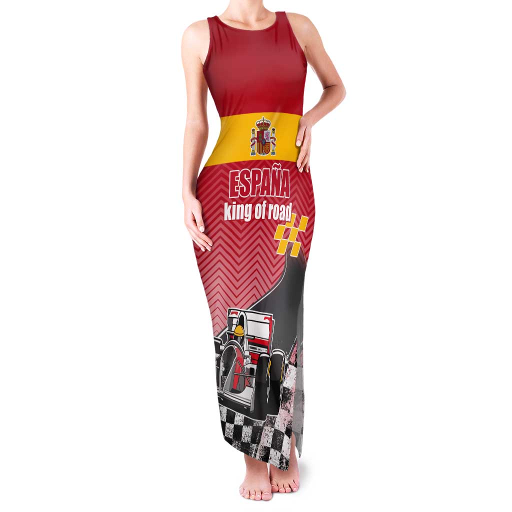 Custom Spain Formula One Tank Maxi Dress Motorsport with Flag F1 World Championship