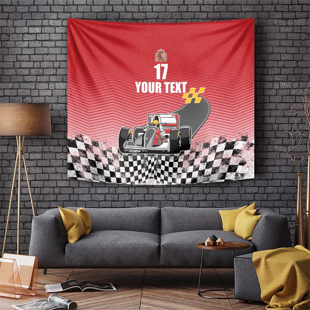 Custom Spain Formula One Tapestry Motorsport with Flag F1 World Championship