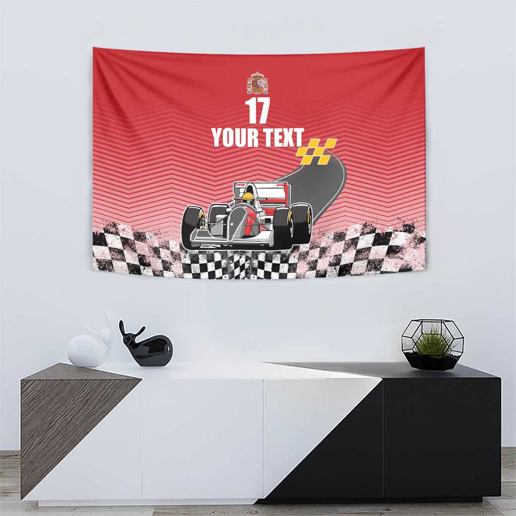 Custom Spain Formula One Tapestry Motorsport with Flag F1 World Championship