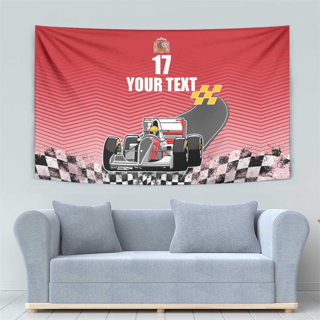 Custom Spain Formula One Tapestry Motorsport with Flag F1 World Championship