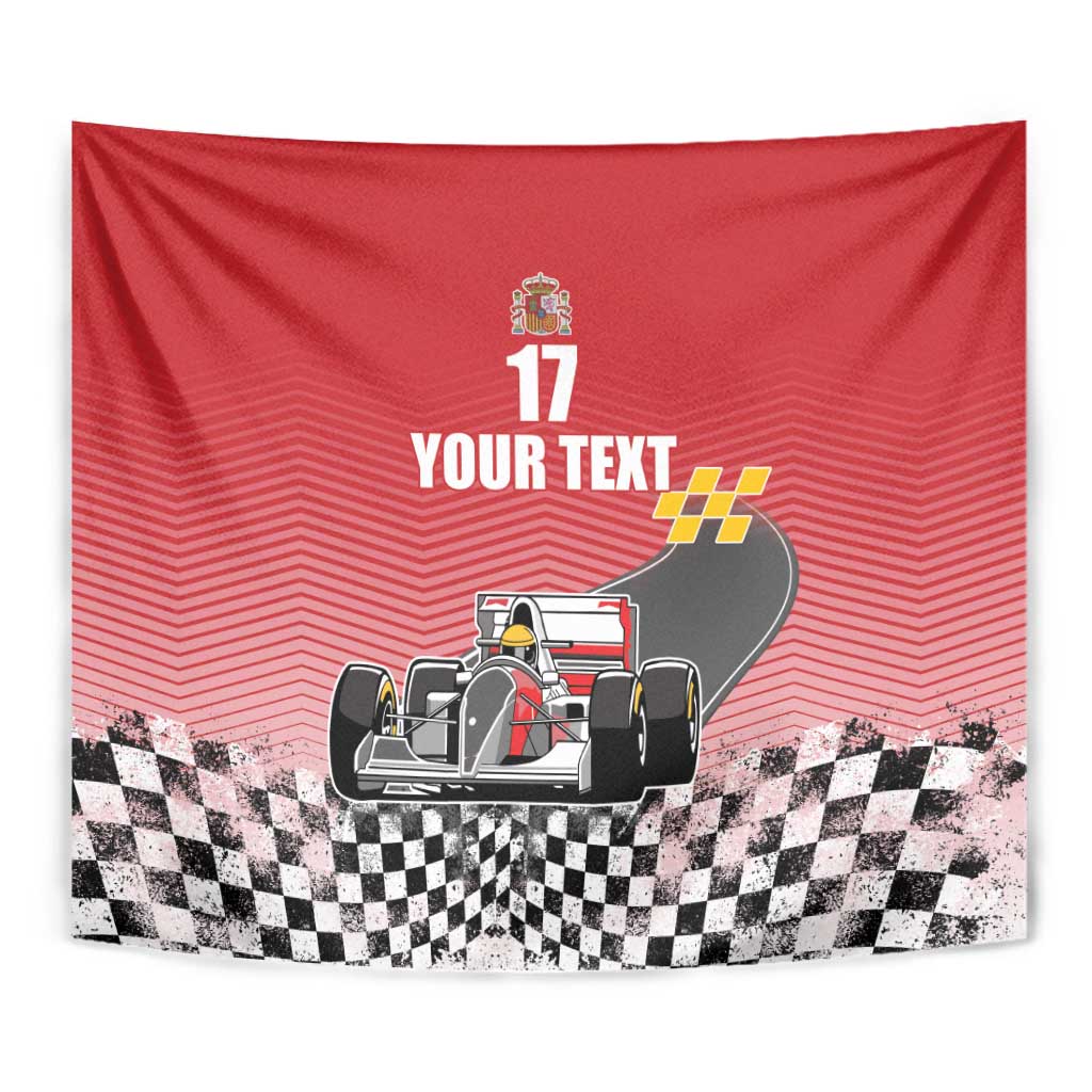 Custom Spain Formula One Tapestry Motorsport with Flag F1 World Championship