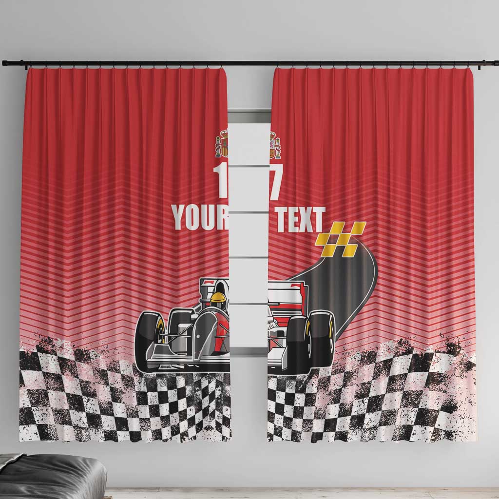 Custom Spain Formula One Window Curtain Motorsport with Flag F1 World Championship