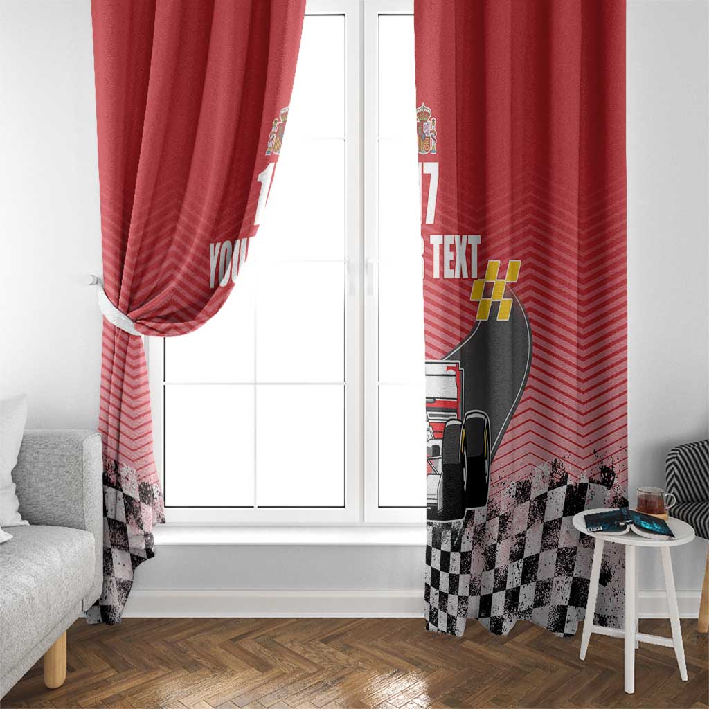 Custom Spain Formula One Window Curtain Motorsport with Flag F1 World Championship