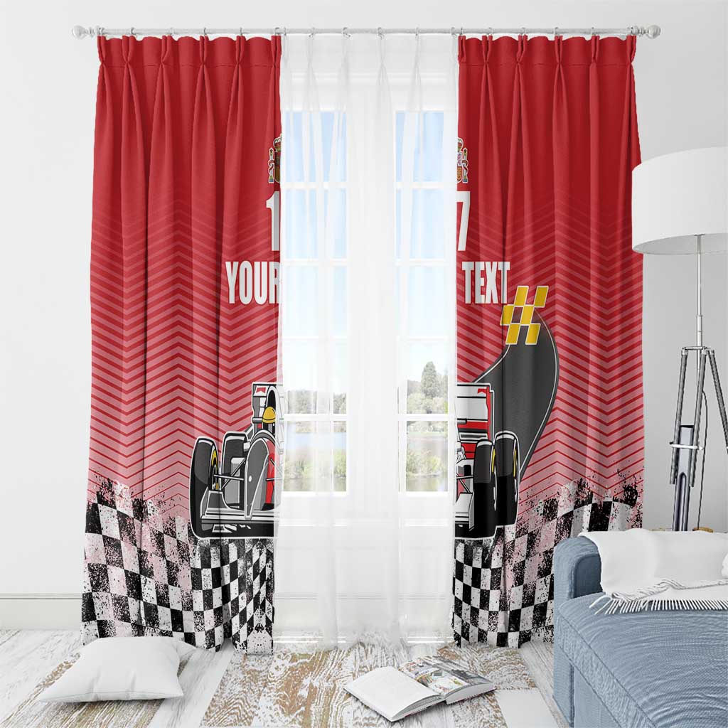 Custom Spain Formula One Window Curtain Motorsport with Flag F1 World Championship