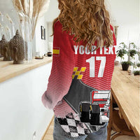 Custom Spain Formula One Women Casual Shirt Motorsport with Flag F1 World Championship