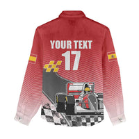 Custom Spain Formula One Women Casual Shirt Motorsport with Flag F1 World Championship