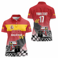 Custom Spain Formula One Women Polo Shirt Motorsport with Flag F1 World Championship