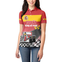 Custom Spain Formula One Women Polo Shirt Motorsport with Flag F1 World Championship