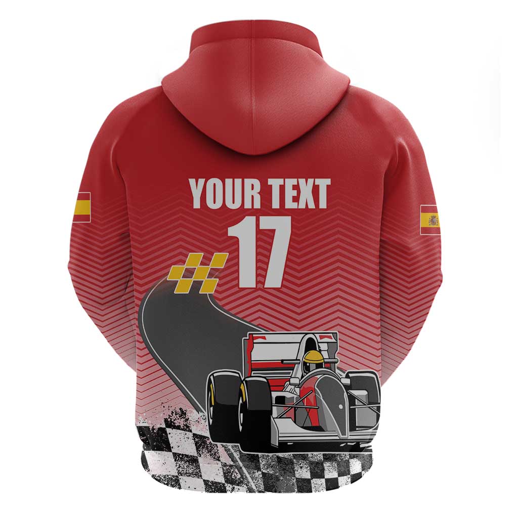 Custom Spain Formula One Zip Hoodie Motorsport with Flag F1 World Championship