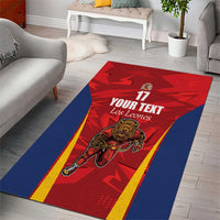 Custom Espana Rugby Spain Area Rug Lion Mascot Come on Los Leones Red Style