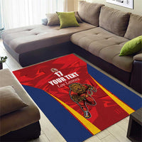 Custom Espana Rugby Spain Area Rug Lion Mascot Come on Los Leones Red Style