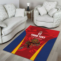Custom Espana Rugby Spain Area Rug Lion Mascot Come on Los Leones Red Style