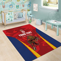 Custom Espana Rugby Spain Area Rug Lion Mascot Come on Los Leones Red Style