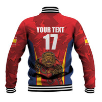 Custom Espana Rugby Spain Baseball Jacket Lion Mascot Come on Los Leones Red Style