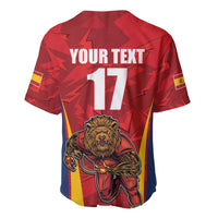 Custom Espana Rugby Spain Baseball Jersey Lion Mascot Come on Los Leones Red Style