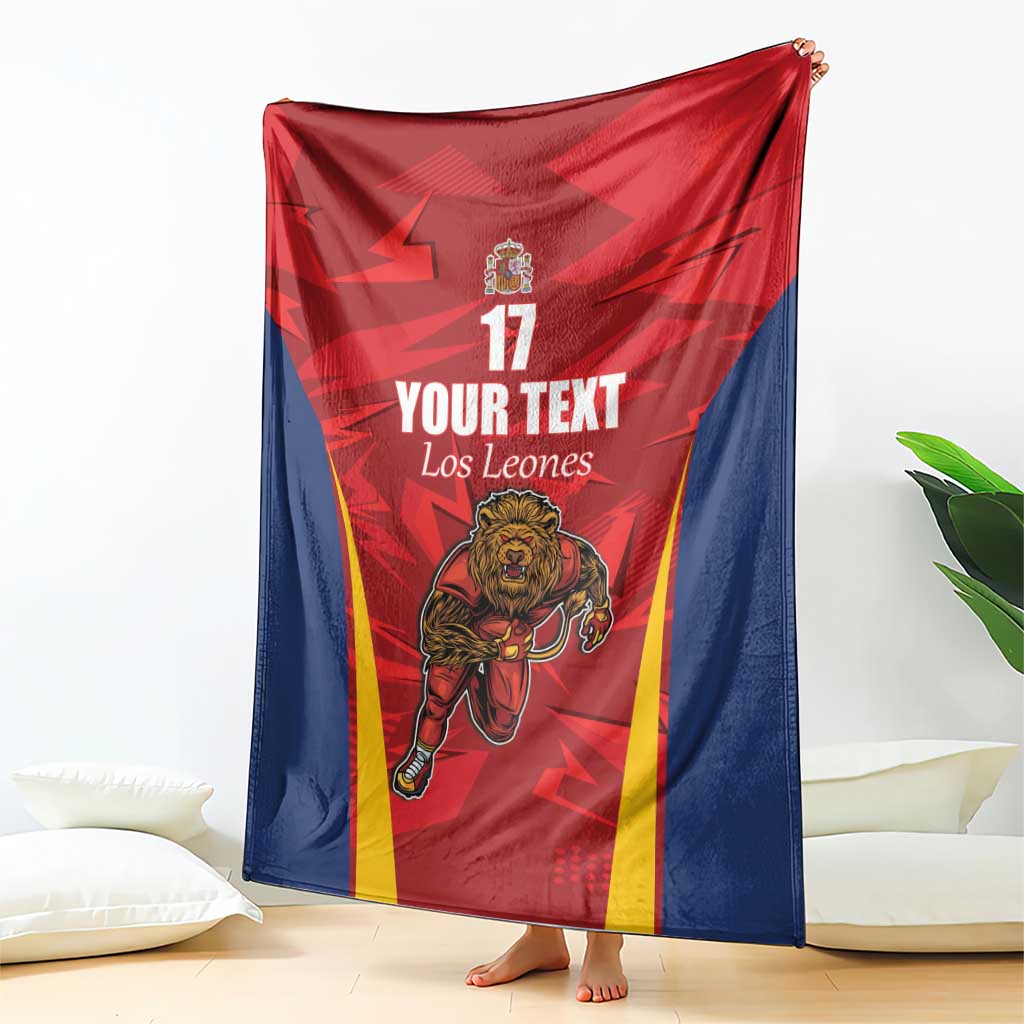 Custom Espana Rugby Spain Blanket Lion Mascot Come on Los Leones Red Style