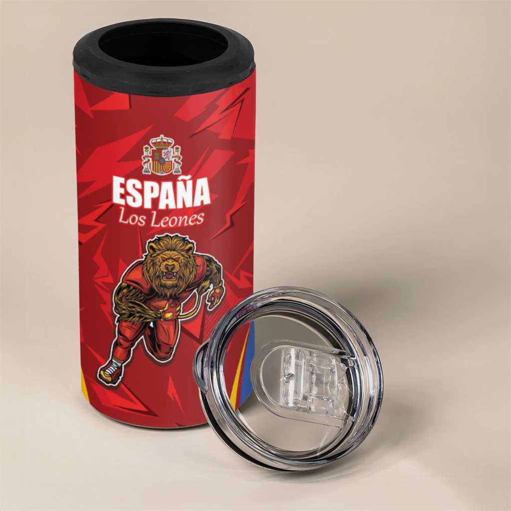 Custom Espana Rugby Spain 4 in 1 Can Cooler Tumbler Lion Mascot Come on Los Leones Red Style