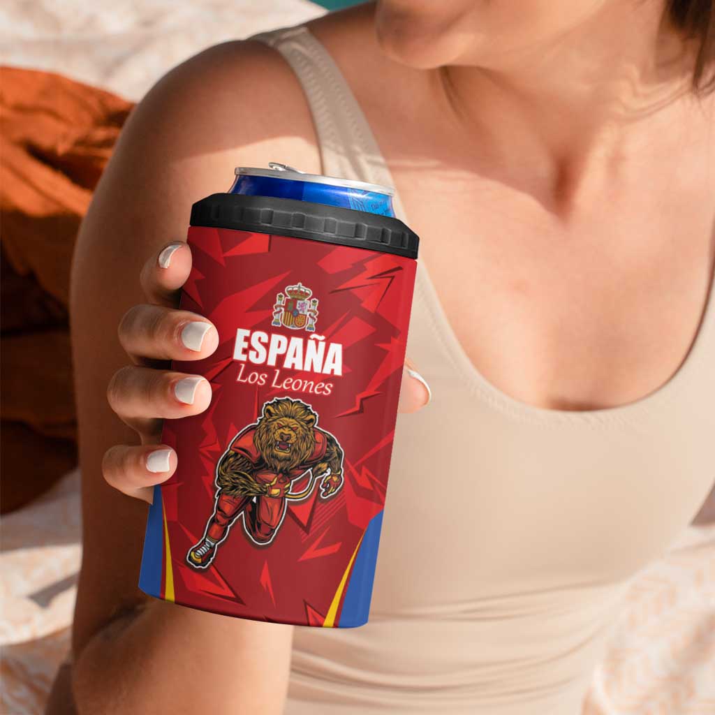 Custom Espana Rugby Spain 4 in 1 Can Cooler Tumbler Lion Mascot Come on Los Leones Red Style