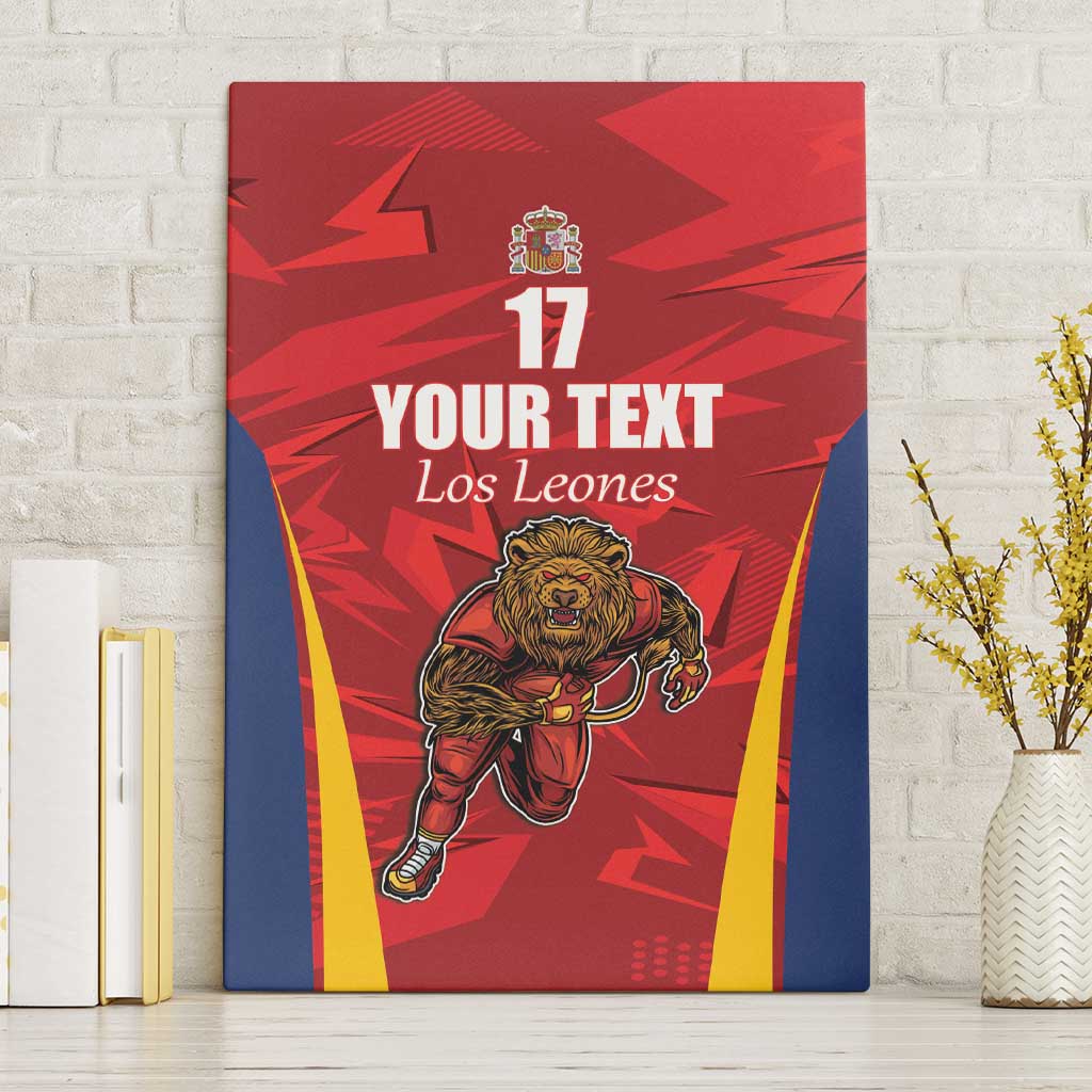 Custom Espana Rugby Spain Canvas Wall Art Lion Mascot Come on Los Leones Red Style
