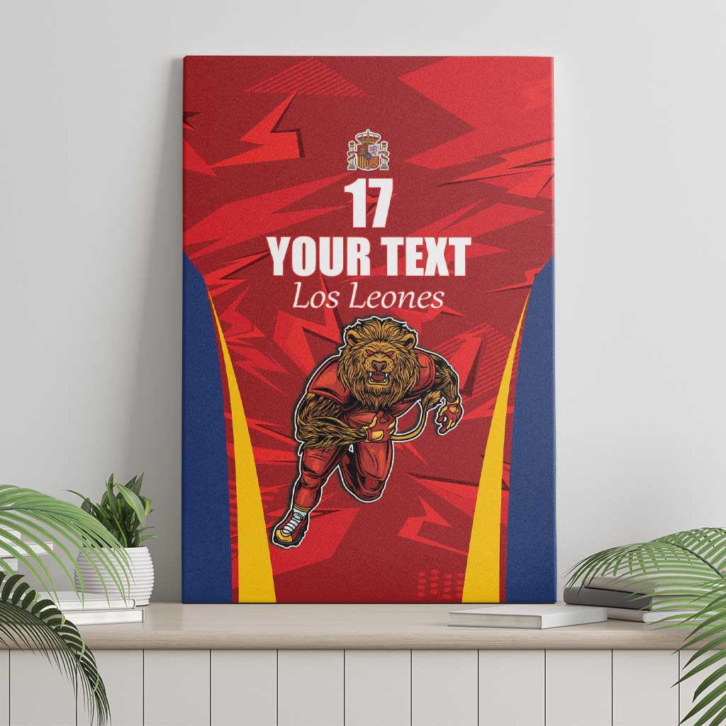 Custom Espana Rugby Spain Canvas Wall Art Lion Mascot Come on Los Leones Red Style