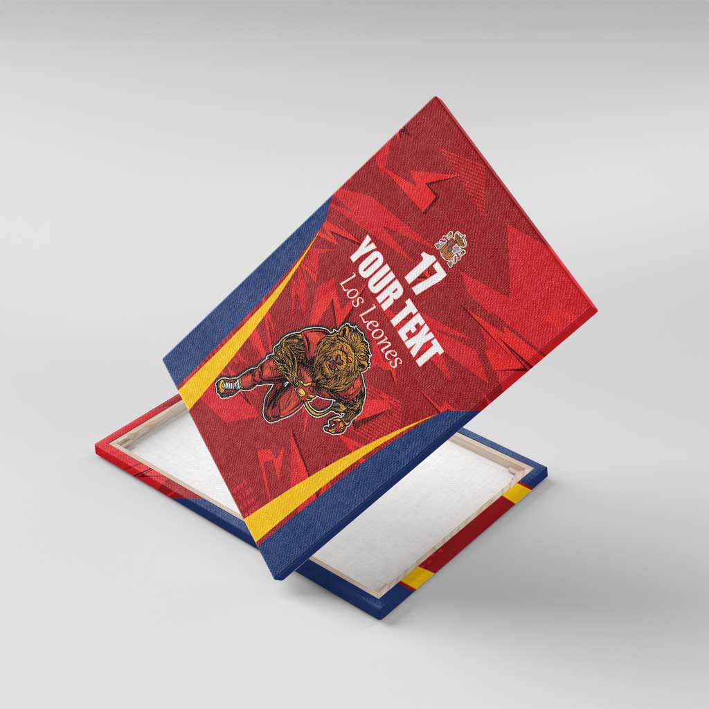 Custom Espana Rugby Spain Canvas Wall Art Lion Mascot Come on Los Leones Red Style
