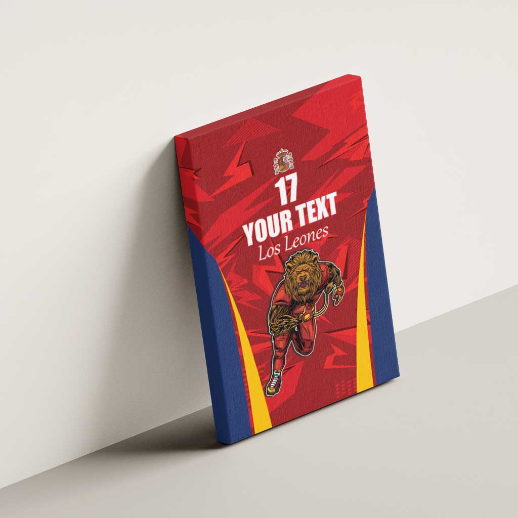Custom Espana Rugby Spain Canvas Wall Art Lion Mascot Come on Los Leones Red Style
