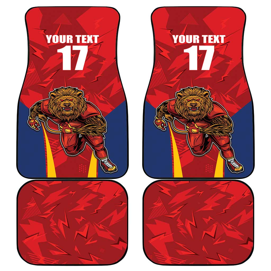 Custom Espana Rugby Spain Car Mats Lion Mascot Come on Los Leones Red Style