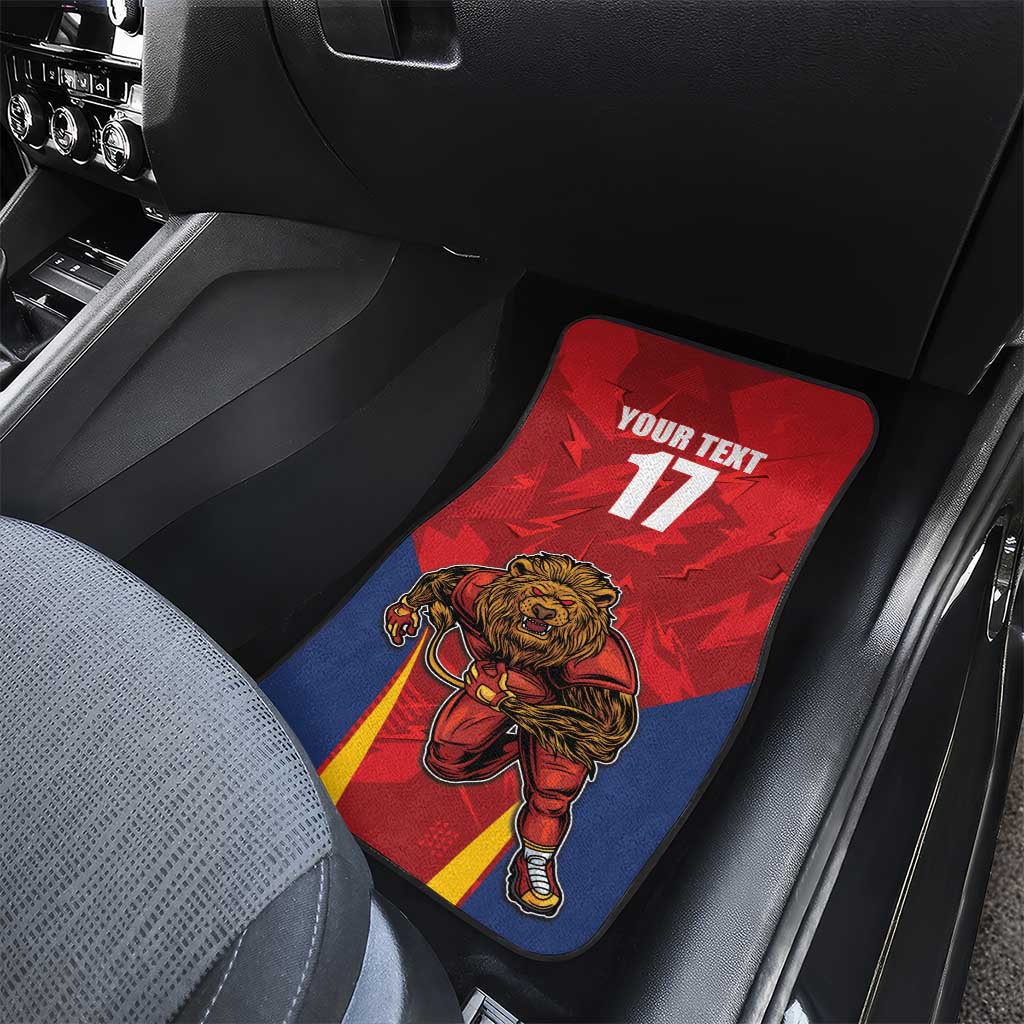 Custom Espana Rugby Spain Car Mats Lion Mascot Come on Los Leones Red Style