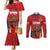Custom Espana Rugby Spain Couples Matching Mermaid Dress and Long Sleeve Button Shirt Lion Mascot Come on Los Leones Red Style