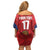 Custom Espana Rugby Spain Family Matching Off Shoulder Short Dress and Hawaiian Shirt Lion Mascot Come on Los Leones Red Style