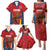 Custom Espana Rugby Spain Family Matching Puletasi and Hawaiian Shirt Lion Mascot Come on Los Leones Red Style
