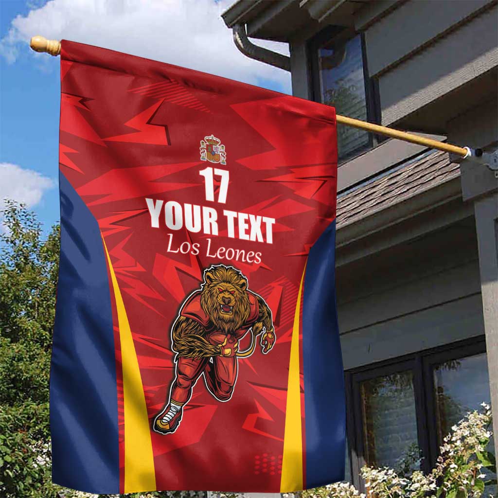 Custom Espana Rugby Spain Garden Flag Lion Mascot Come on Los Leones Red Style