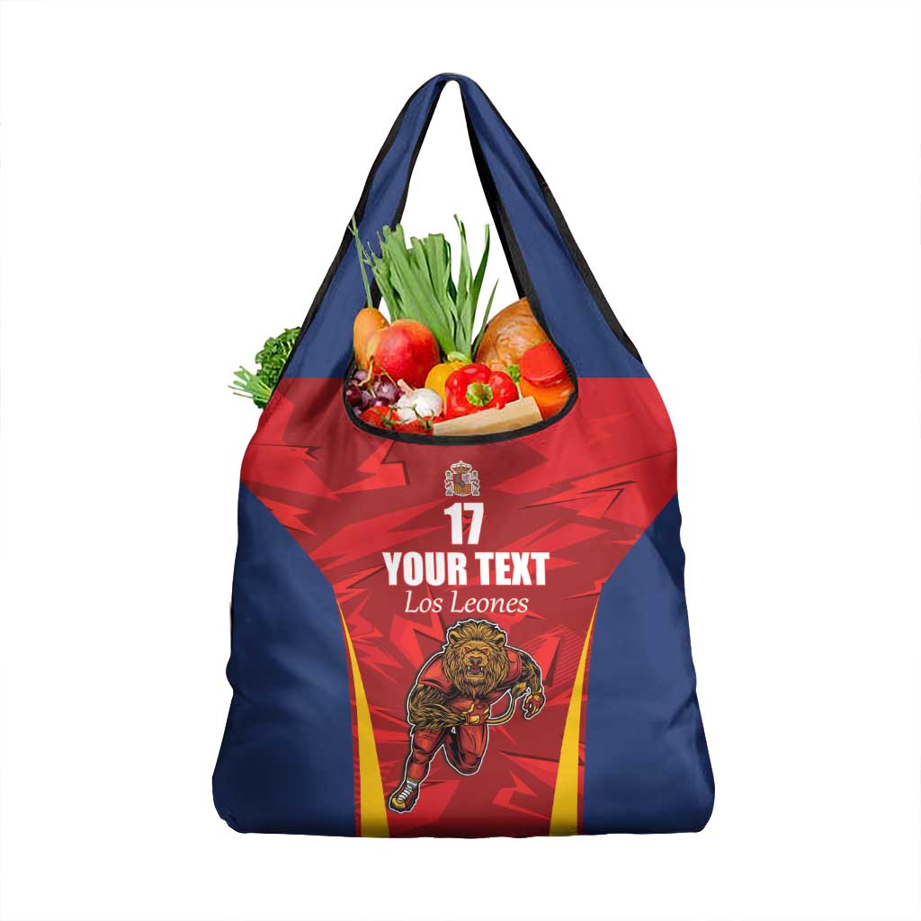 Custom Espana Rugby Spain Grocery Bag Lion Mascot Come on Los Leones Red Style