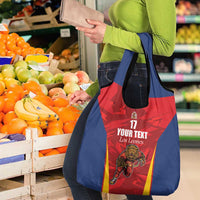 Custom Espana Rugby Spain Grocery Bag Lion Mascot Come on Los Leones Red Style