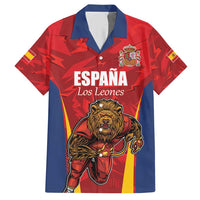 Custom Espana Rugby Spain Hawaiian Shirt Lion Mascot Come on Los Leones Red Style