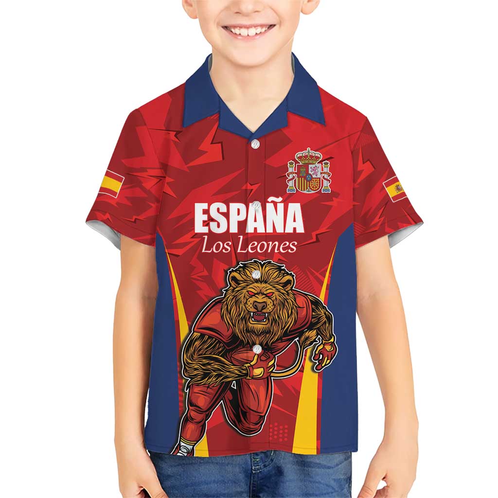 Custom Espana Rugby Spain Hawaiian Shirt Lion Mascot Come on Los Leones Red Style