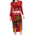 Custom Espana Rugby Spain Long Sleeve Bodycon Dress Lion Mascot Come on Los Leones Red Style