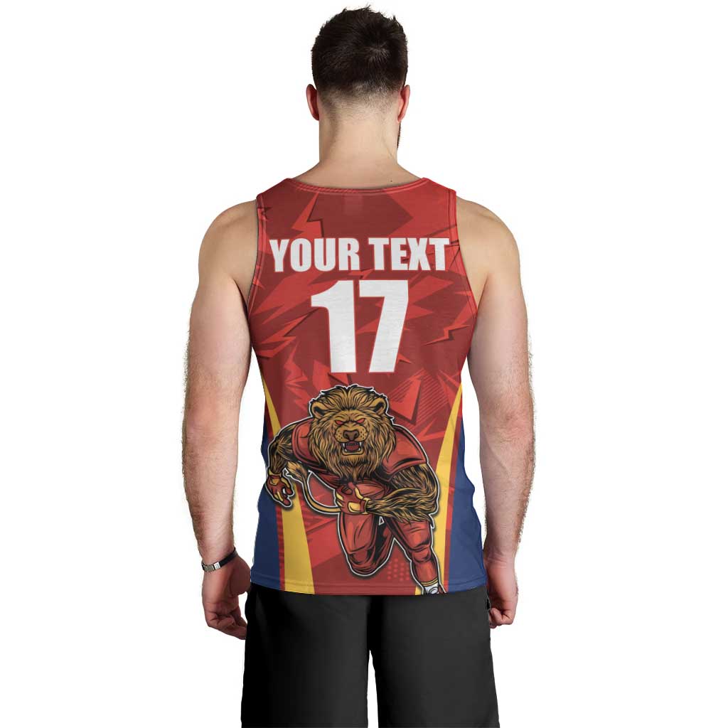 Custom Espana Rugby Spain Men Tank Top Lion Mascot Come on Los Leones Red Style