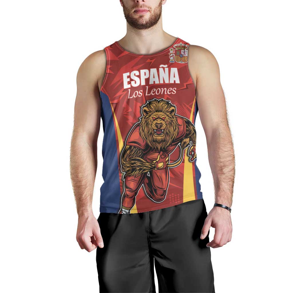 Custom Espana Rugby Spain Men Tank Top Lion Mascot Come on Los Leones Red Style