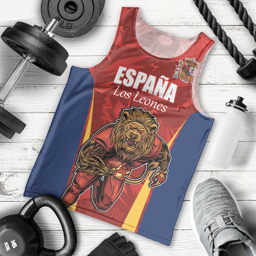Custom Espana Rugby Spain Men Tank Top Lion Mascot Come on Los Leones Red Style