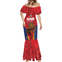 Custom Espana Rugby Spain Mermaid Dress Lion Mascot Come on Los Leones Red Style
