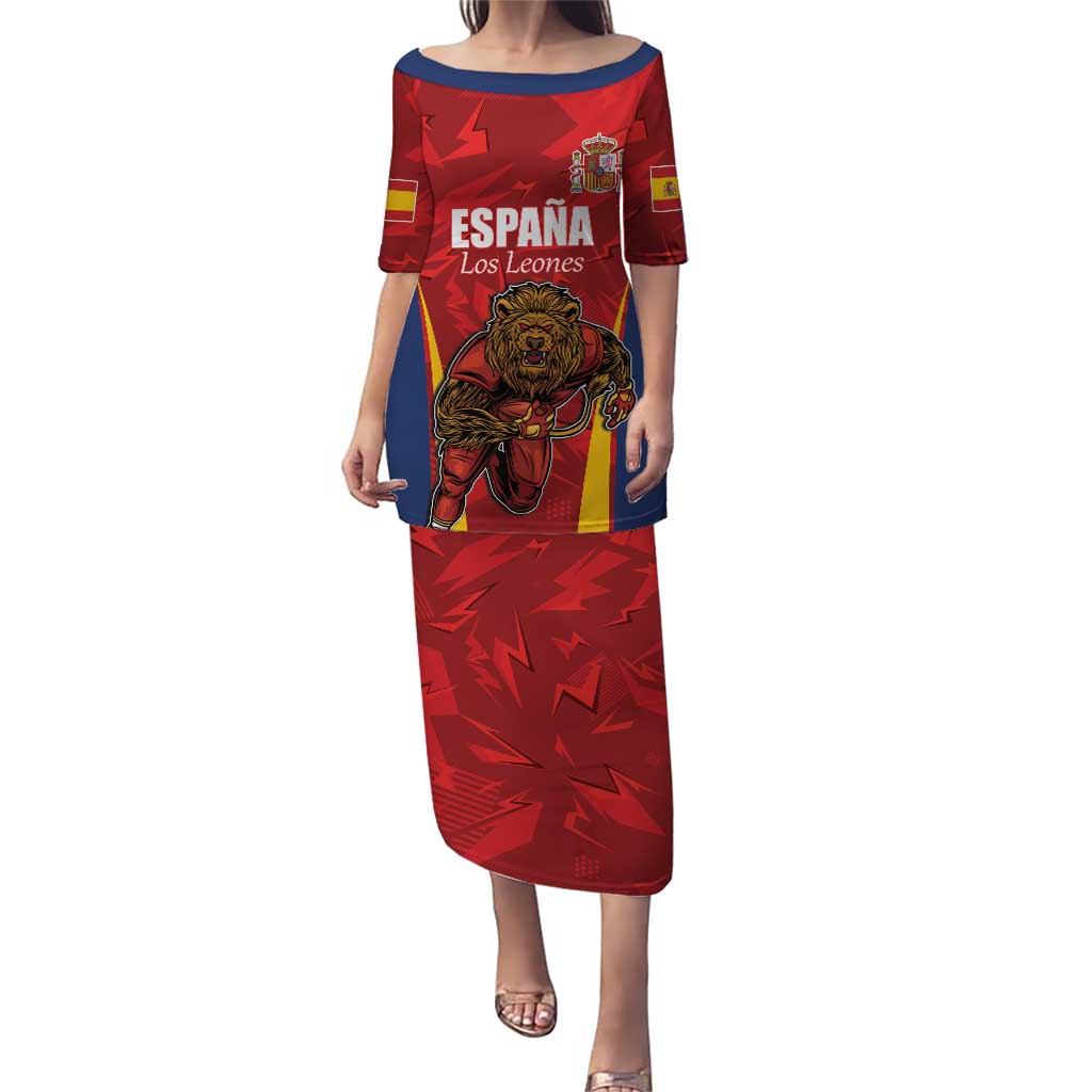 Custom Espana Rugby Spain Puletasi Lion Mascot Come on Los Leones Red Style