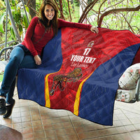 Custom Espana Rugby Spain Quilt Lion Mascot Come on Los Leones Red Style
