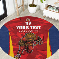 Custom Espana Rugby Spain Round Carpet Lion Mascot Come on Los Leones Red Style