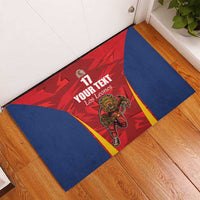Custom Espana Rugby Spain Rubber Doormat Lion Mascot Come on Los Leones Red Style