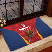 Custom Espana Rugby Spain Rubber Doormat Lion Mascot Come on Los Leones Red Style
