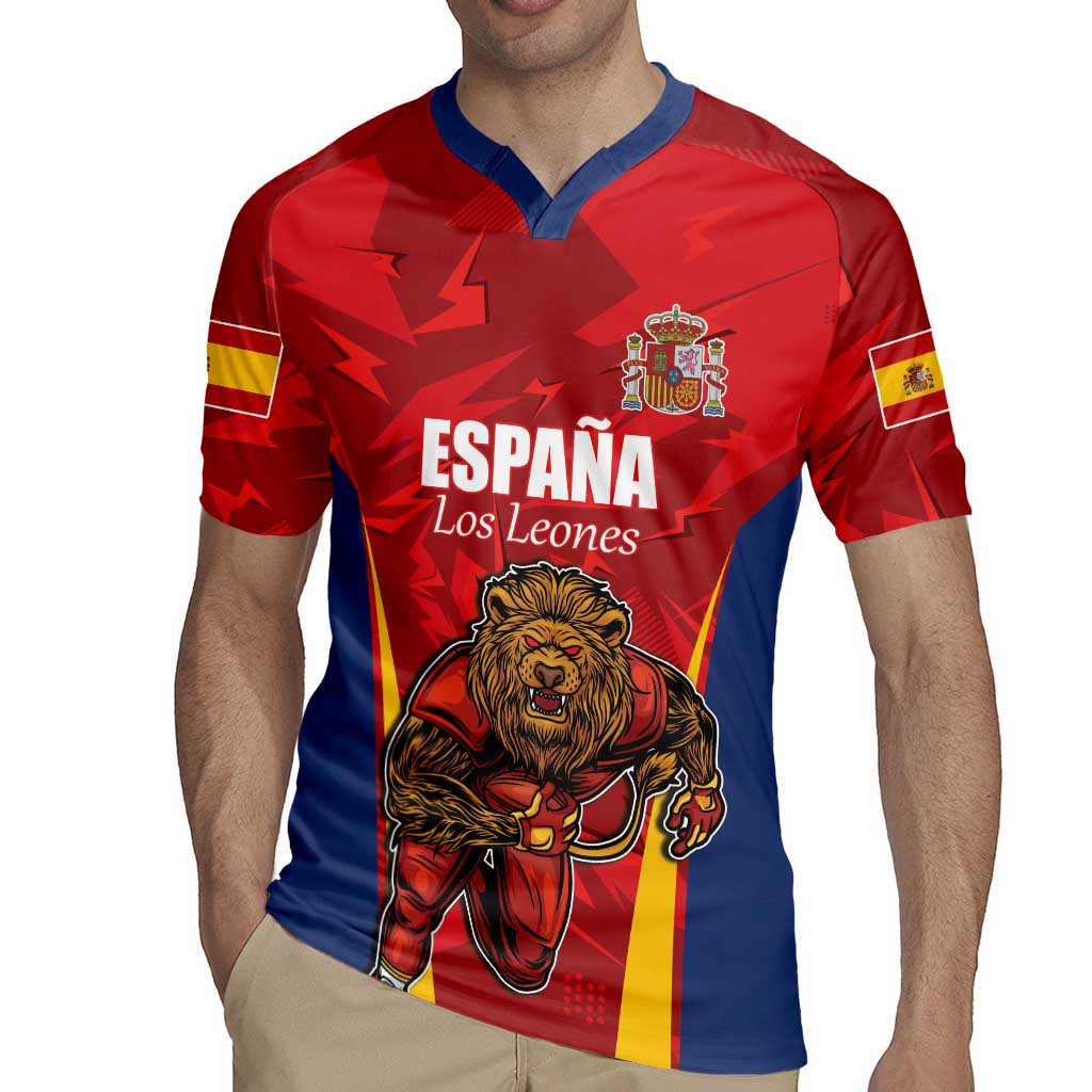 Custom Espana Rugby Spain Rugby Jersey Lion Mascot Come on Los Leones Red Style