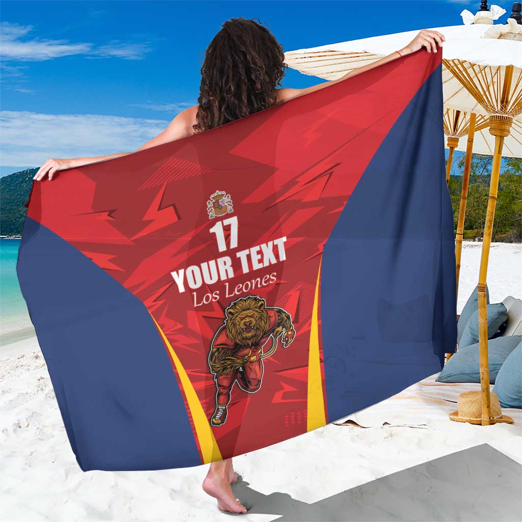 Custom Espana Rugby Spain Sarong Lion Mascot Come on Los Leones Red Style