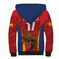 Custom Espana Rugby Spain Sherpa Hoodie Lion Mascot Come on Los Leones Red Style