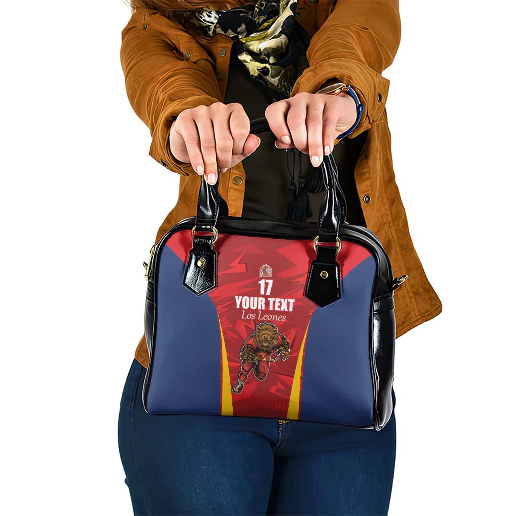 Custom Espana Rugby Spain Shoulder Handbag Lion Mascot Come on Los Leones Red Style